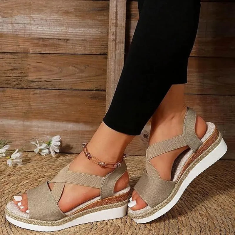 Calvina™ - Sandales compensées à confort orthopédique