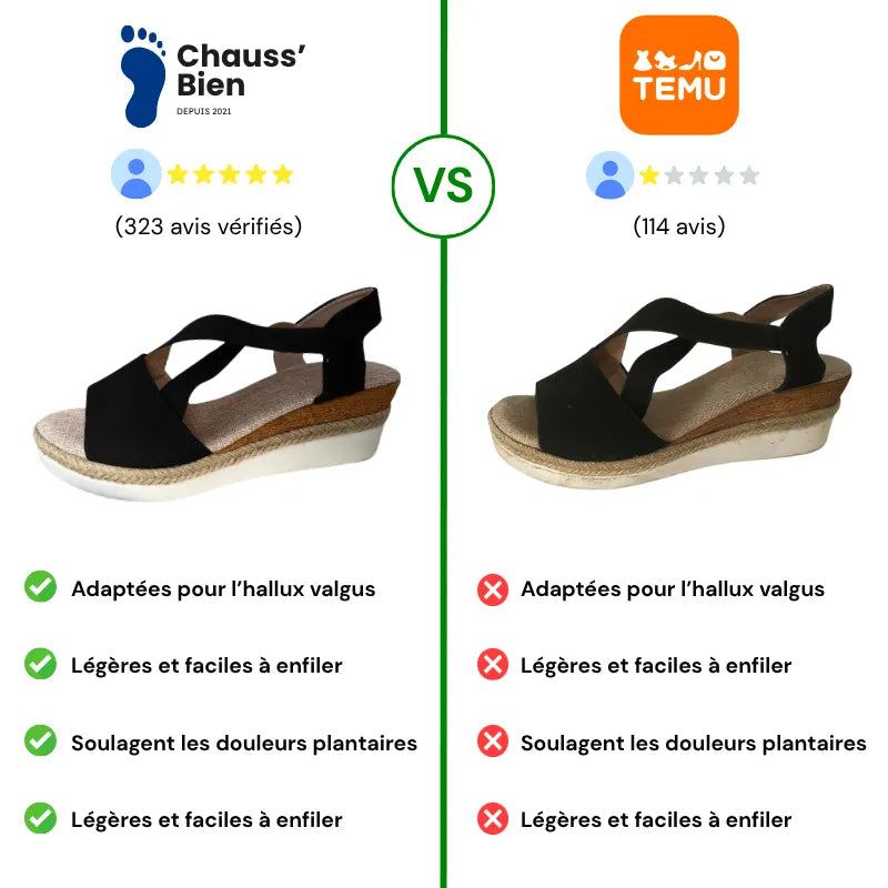 Calvina™ - Sandales compensées à confort orthopédique