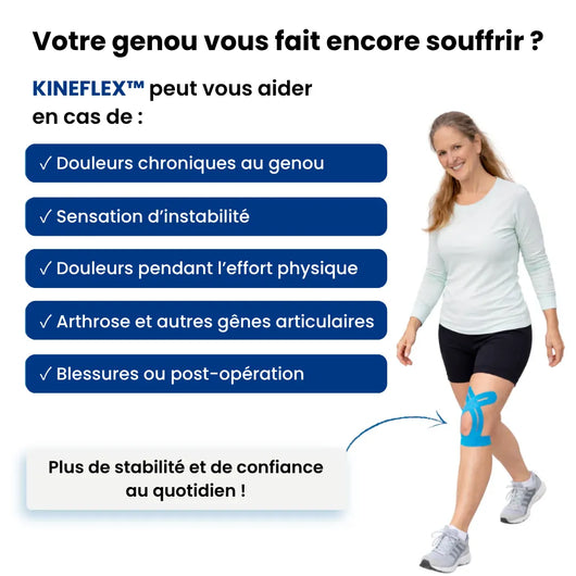 KinéFlex™ – Bandes adhésives de kinésiologie pour le genou