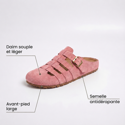Véluria™ - Mules en daim à confort orthopédique