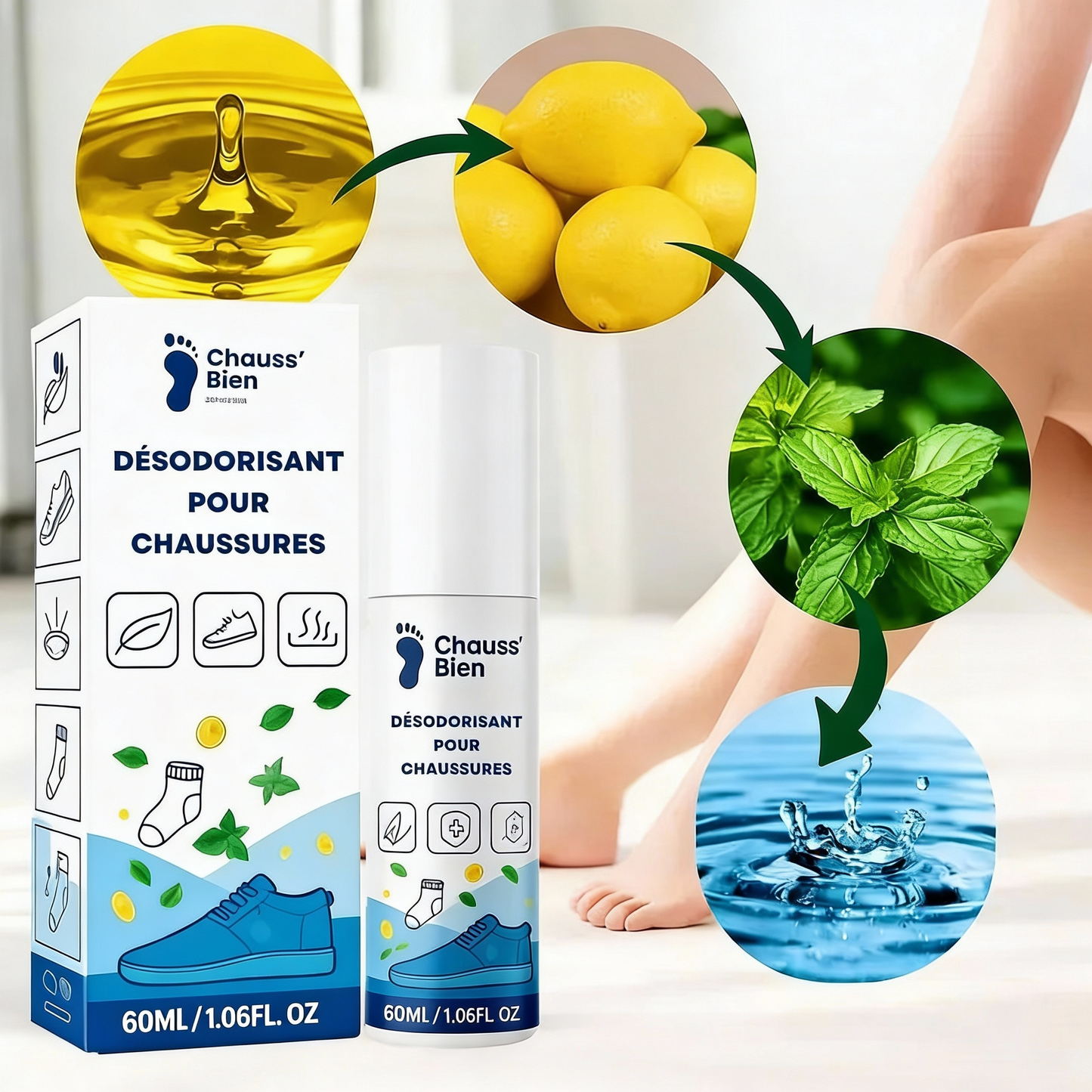 Spray désodorisant pour chaussures 60ml