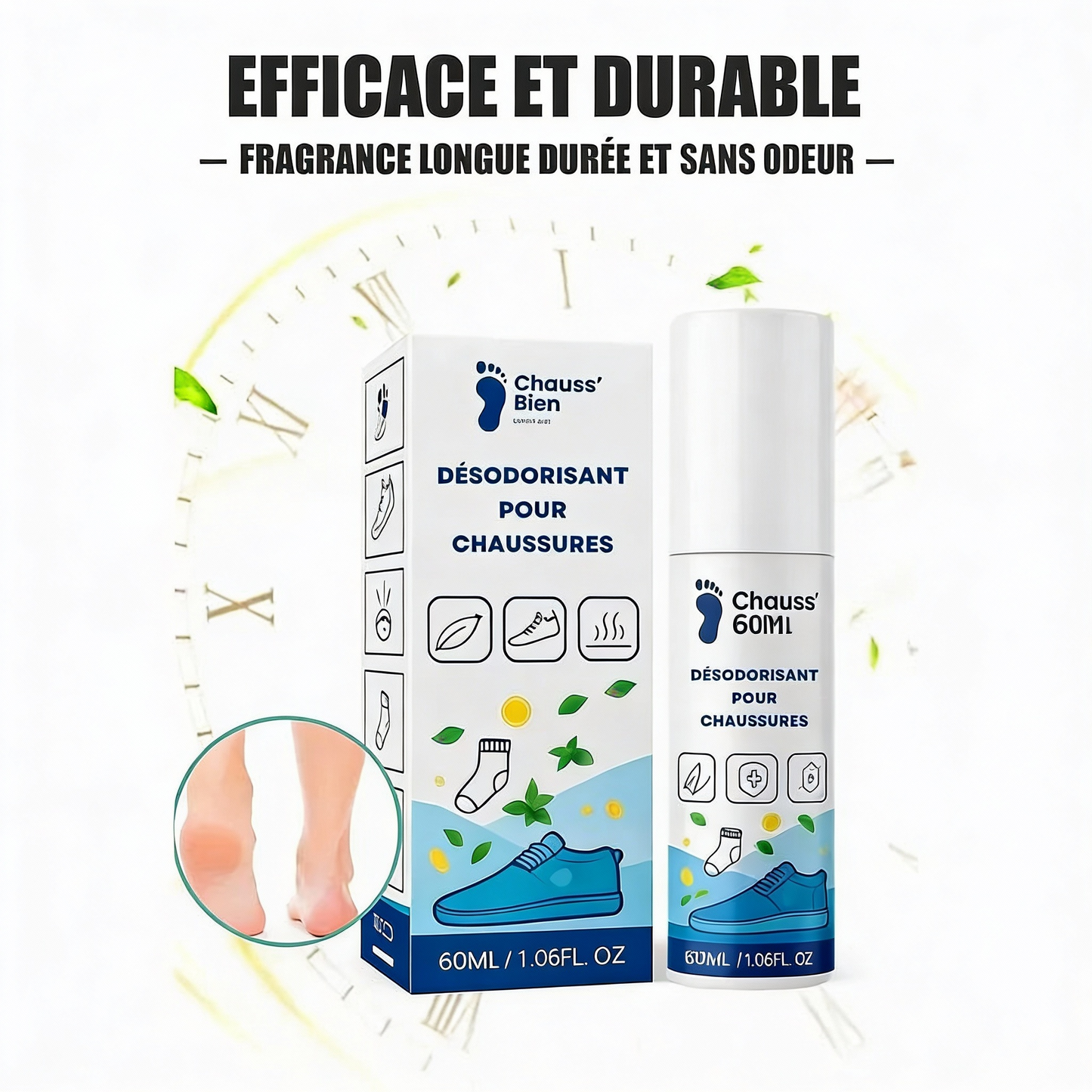 Spray désodorisant pour chaussures 60ml
