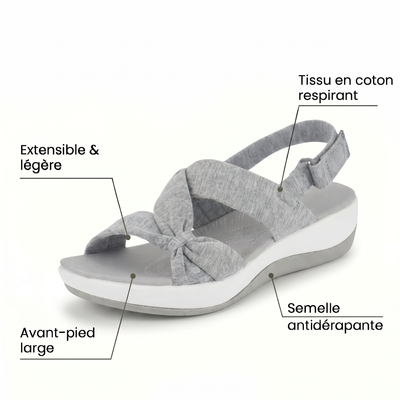 Nubéa™ - Sandales en tissu à confort orthopédique