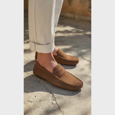 Rivéa™ - Mocassins en daim à confort orthopédique pour homme