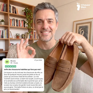 Rivéa™ - Mocassins en daim à confort orthopédique pour homme