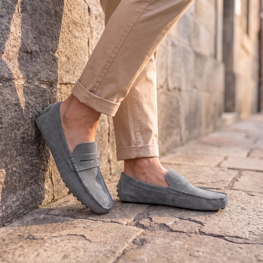 Rivéa™ - Mocassins en daim à confort orthopédique pour homme