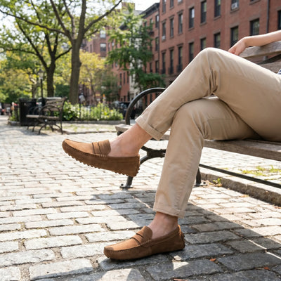 Rivéa™ - Mocassins en daim à confort orthopédique pour homme