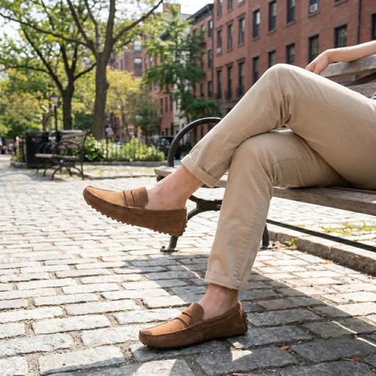 Rivéa™ - Mocassins en daim à confort orthopédique pour homme