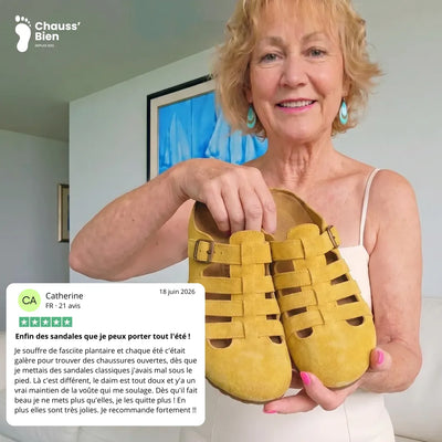 Véluria™ - Sandales en daim à confort orthopédique